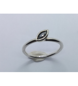 Zilver Spinning aanschuif ring zirk. zwart mt. 18 - 3073134