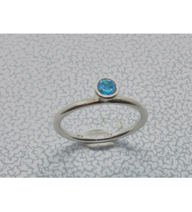 Zilver aansdchuifring met zirkonia blauw mt 17½ - 3073125