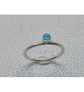 Zilver aansdchuifring met zirkonia blauw mt 18 - 3073126