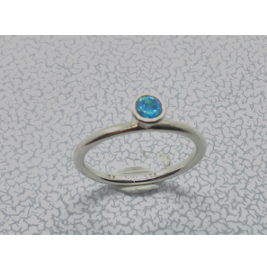 Zilver aansdchuifring met zirkonia blauw mt 18 - 3073126