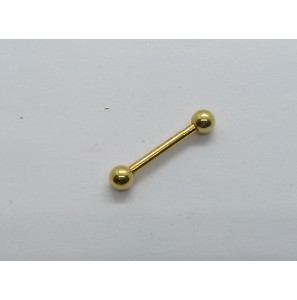 Goud 18K piercing staafje 10x1.2 mm bol 3 mm - 3071187