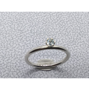 Zilver aanschuif ring met l.blauw zirkonia mt. 17¼ - 3073138