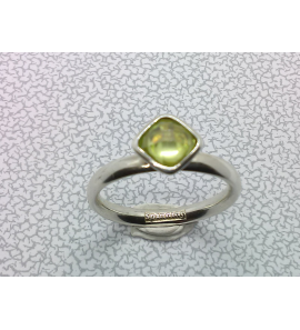 Zilver aanschuif ring met groene zirkonia mt. 18 - 3073188