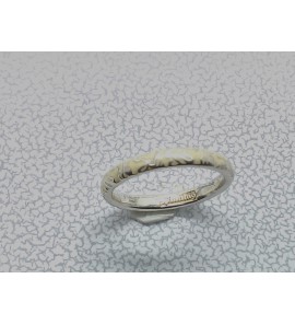 Zilver aanschuifring met email wit mt. 17½ - 3073190