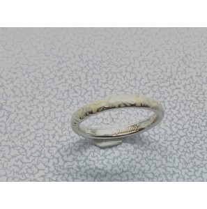 Zilver aanschuifring met email wit mt. 17½ - 3073190