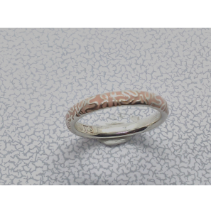 Zilver aanschuifring met email roze mt. 17 - 3073192