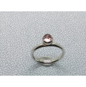 Zilver aanschuif ring met roze cab. zirkonia mt. 17½ - 3073196