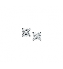 Zilver oorknop zirkonia VK 4 mm - 3074786