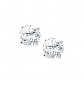 Zilver oorknop 4P zirkonia 8 mm - 3074792