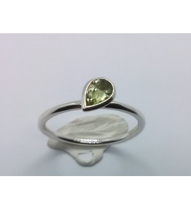 Zilver aanschuif ring met druppel zirkonia geel mt. 17½ - 3071658