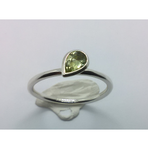 Zilver aanschuif ring met druppel zirkonia geel mt. 17 - 3071659