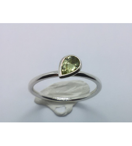 Zilver aanschuif ring met druppel zirkonia geel mt. 18¾ - 3071661