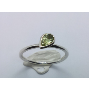 Zilver aanschuif ring met druppel zirkonia geel mt. 18¾ - 3071661