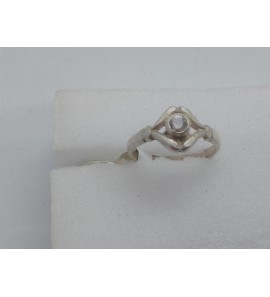 Zilver kinderring met wit steentje - 3078528