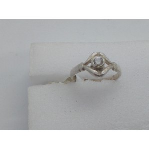 Zilver kinderring met wit steentje - 3078528