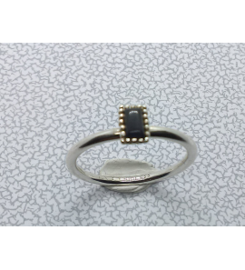 Zilver aanschuif ring met vk onix mt. 18 - 3079325