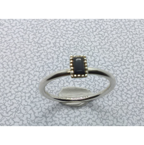 Zilver aanschuif ring met vk onix mt. 18 - 3079325
