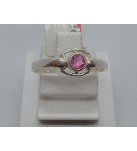 Zilver kinderring met roze steen - 3079126