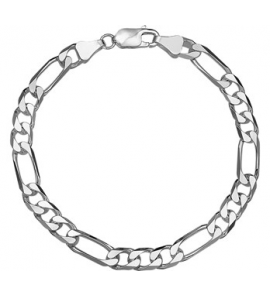 Zilver armband figaro 6 mm 22 cm. - 3082467