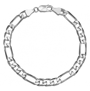Zilver armband figaro 6 mm 22 cm. - 3082467
