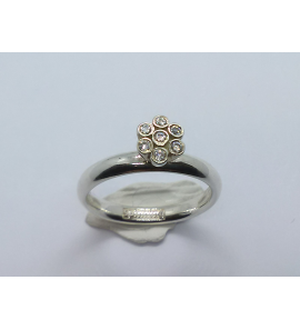 Zilver aanschuif ring rozet zirk. mt. 17 - 3079298