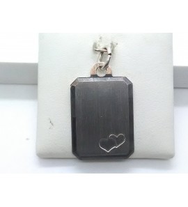 Zilver graveerplaat 15x20 mm 2 hartjes - 3081936