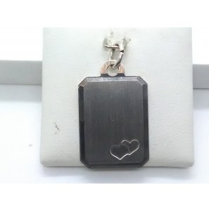 Zilver graveerplaat 15x20 mm 2 hartjes - 3081936