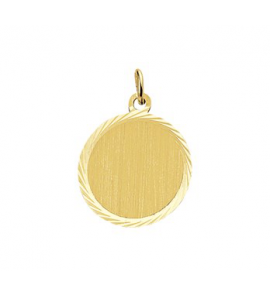Goud graveerplaat rond 18 mm - 3083410