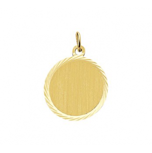 Goud graveerplaat rond 18 mm - 3083410