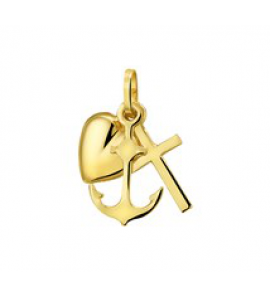 Goud hanger Hoop, geloof en liefde los 18 mm - 3083430