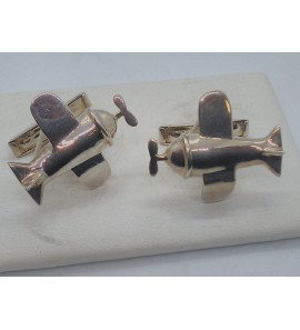 Zilver manchetknopen vliegtuig - 3080518
