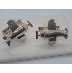 Zilver manchetknopen vliegtuig - 3080518