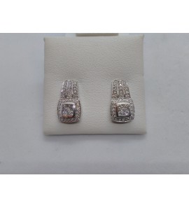 Diamonde oorknoppen wit met diam/bril 0.50 crt - 3080424