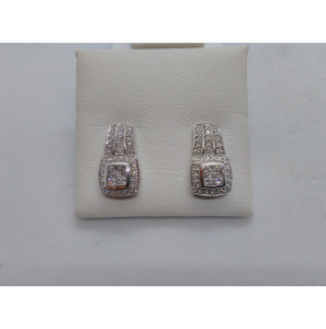 Diamonde oorknoppen wit met diam/bril 0.50 crt - 3080424