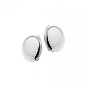 Zilver oorclips ovaal bol vlak - 3082693