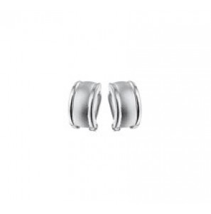 Zilver oorclips ovaal bol half-creool mat/glans - 3082697