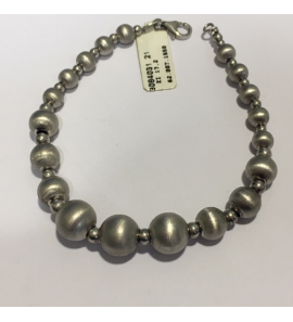 Zilver armband bolletjes aflopend glans/mat - 3084031