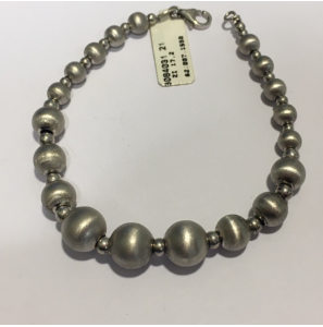 Zilver armband bolletjes aflopend glans/mat - 3084031