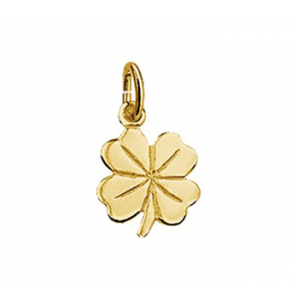 Goud hanger klavertje vier 12x7 mm - 3083418