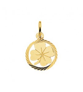 Goud hanger/bedel klavervier in rand 13 mm - 3083422