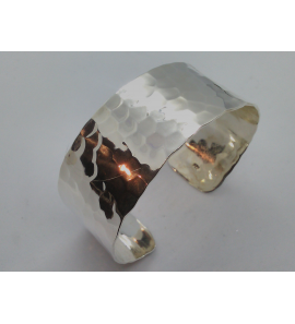 Zilver spang armband gehamerd - 3080956