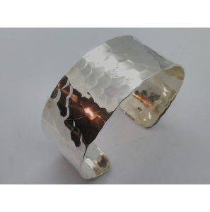 Zilver spang armband gehamerd - 3080956