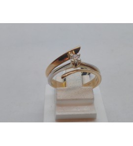 Eclat dames ring wit/roze diam/bril. 0.07 crt. - 3085169