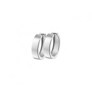 Zilver klap-creolen gerhodineerd VK 17.5 x 5 mm - 3086267