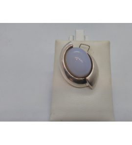 Zilver hanger glans/mat met echt Calcedoon - 3084132