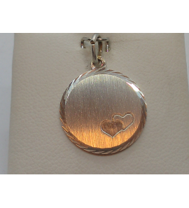 Zilver graveerplaat rond + 2 hatjes 16 mm - 3086792