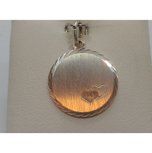 Zilver graveerplaat rond + 2 hatjes 16 mm - 3086792