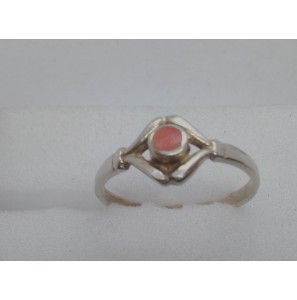 Zilver kinderring met bloedkoraal - 3083854