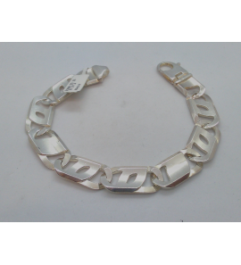 Zilver armband tijgeroog/dicht 13 mm 23 cm - 3088120