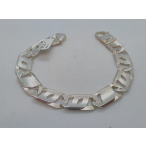 Zilver armband tijgeroog/dicht 13 mm 23 cm - 3088120